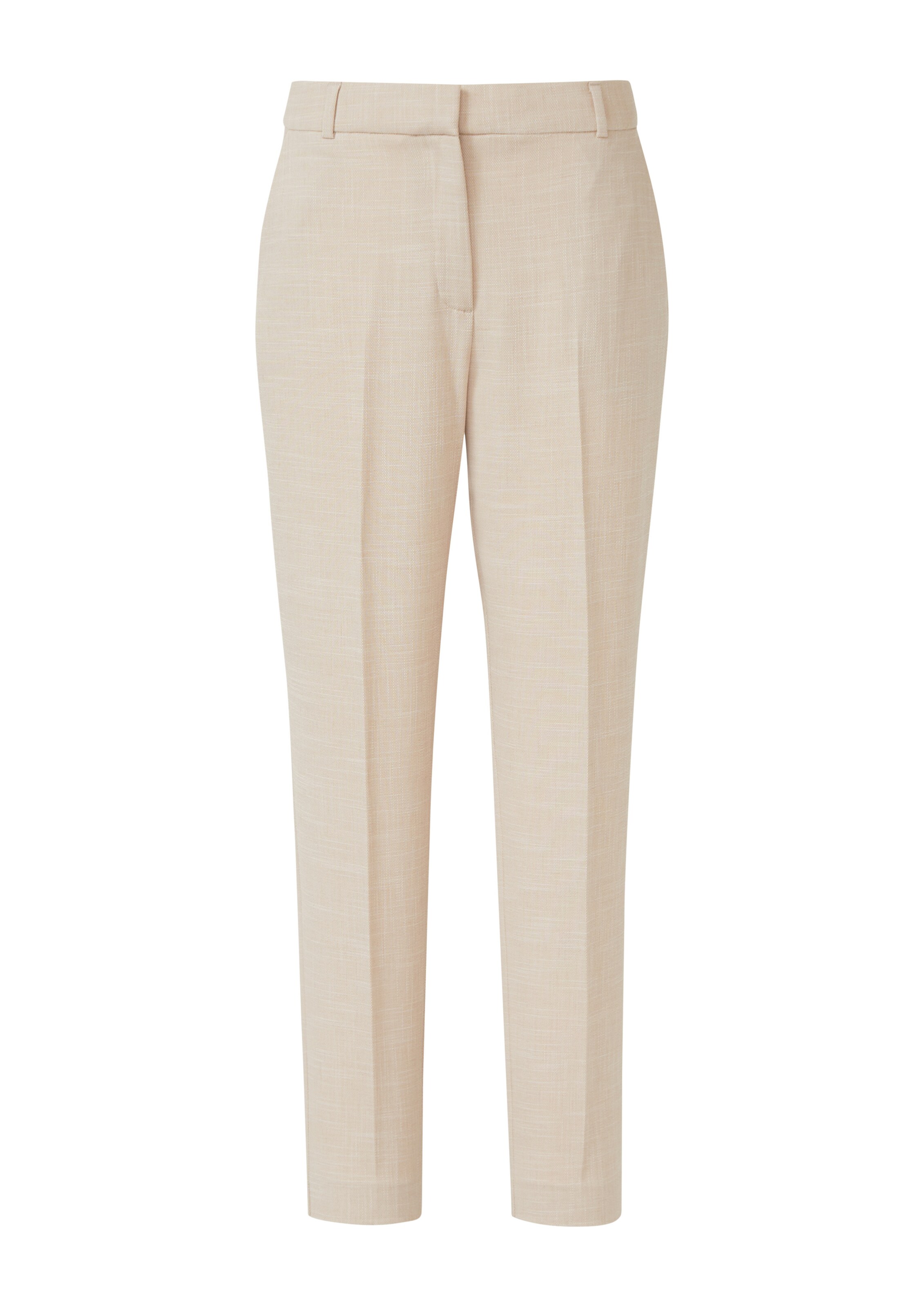 COMMA Slim fit Pleated Pants in Beige: front