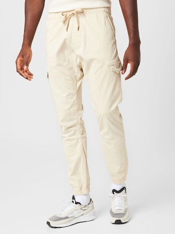 Effilé Pantalon cargo 'Levy' INDICODE JEANS en beige : devant