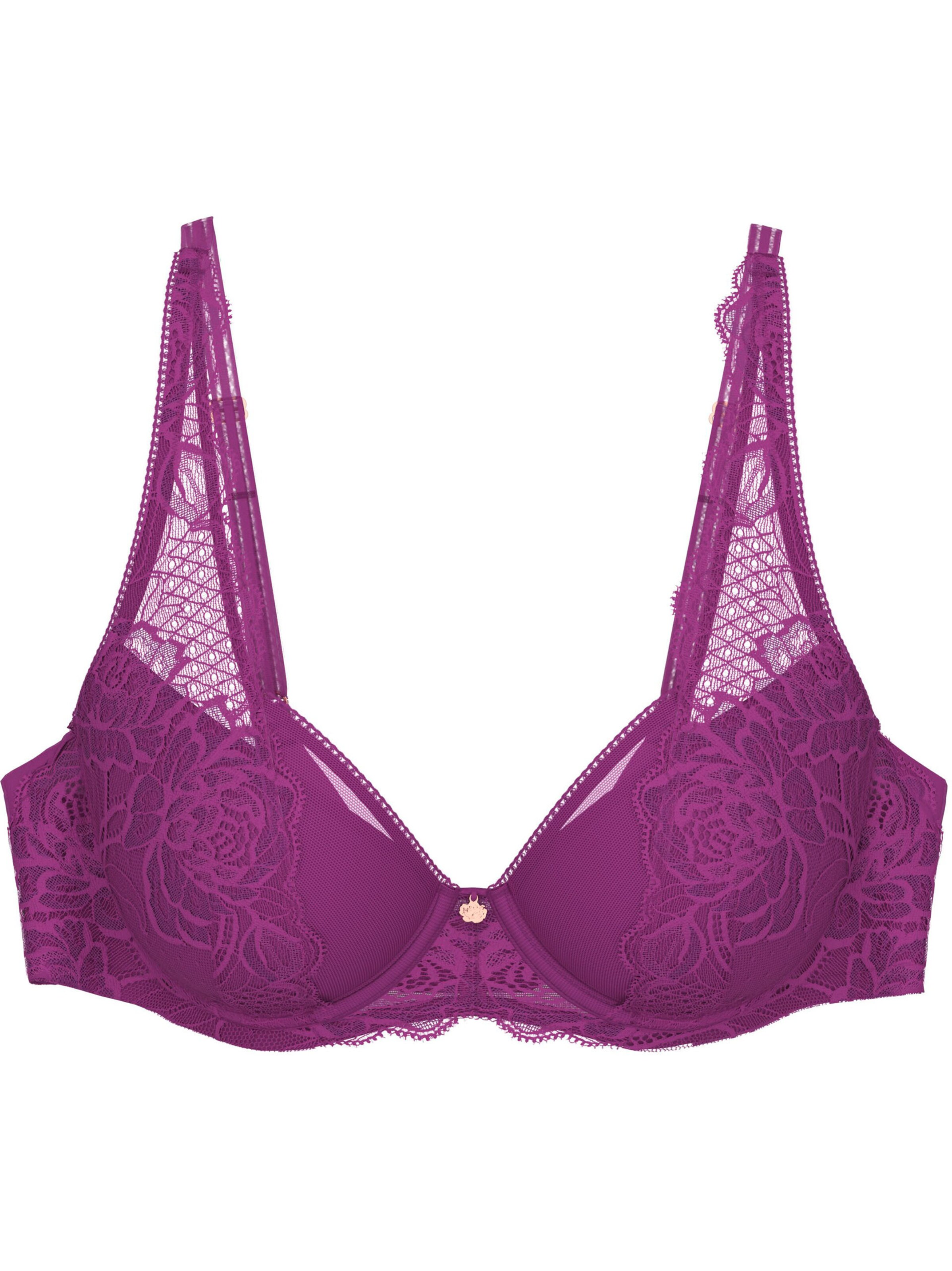 TRIUMPH Bra ' Wild Peony Florale ' in Purple: front