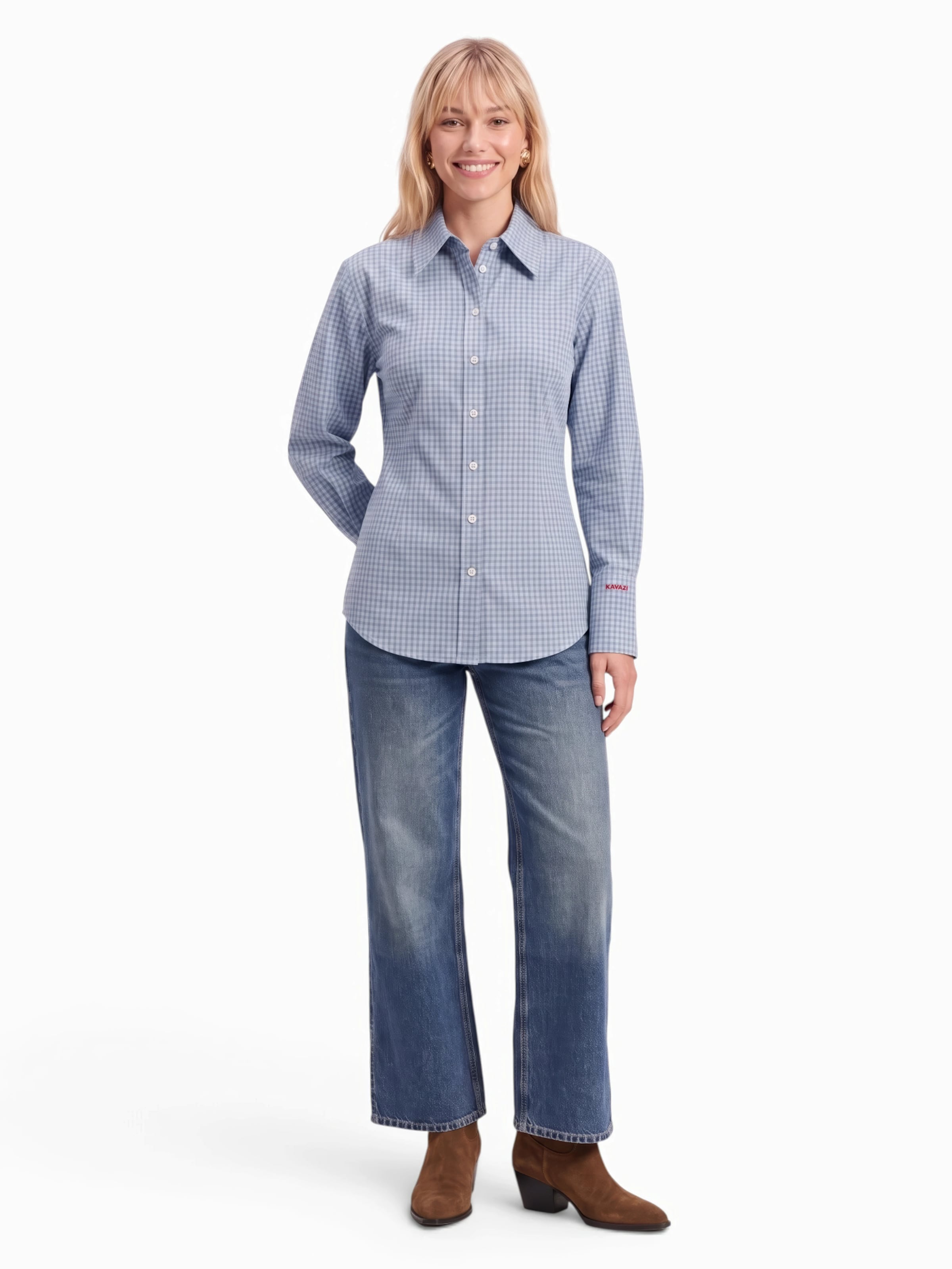 KAVAZI Blouse in Blauw: voorkant