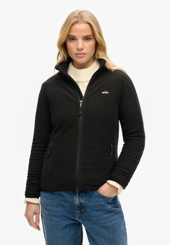 Veste en polaire Superdry en noir : devant
