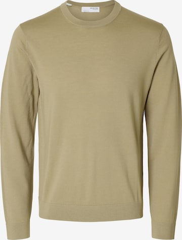 Pull-over 'SLHTray' SELECTED en vert : devant
