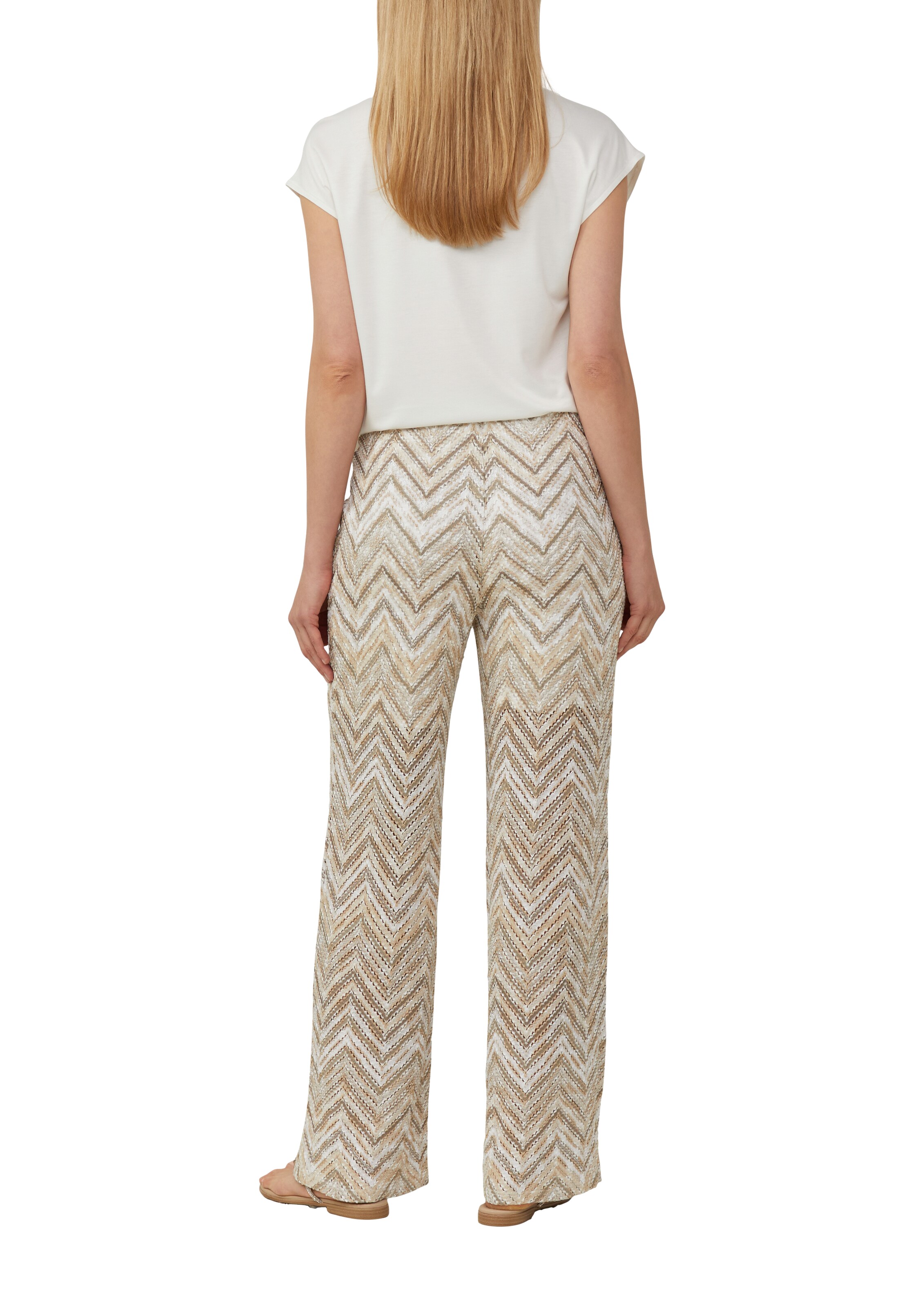 s.Oliver BLACK LABEL Wide Leg Hose in Beige