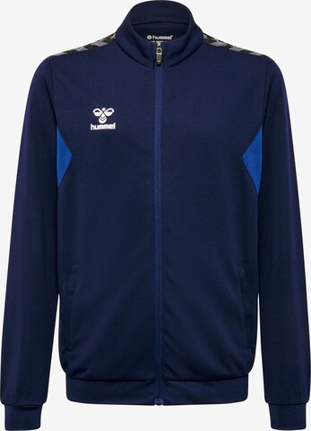 Hummel Athletic Zip-Up Hoodie 'Authentic' in Blue: front