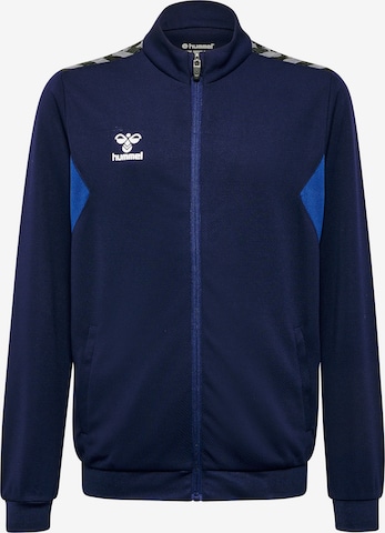 Hummel Athletic Zip-Up Hoodie 'Authentic' in Blue: front