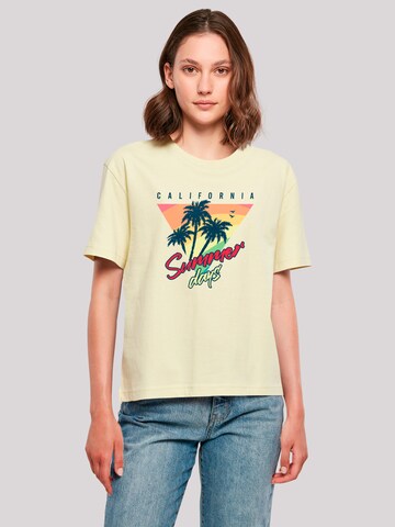 F4NT4STIC Shirt 'California Palmen Retro' in Yellow: front