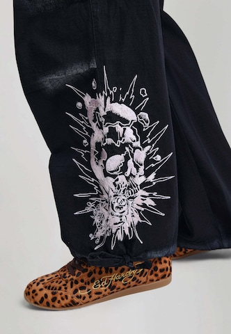 regular Pantaloni funzionali di Ed Hardy in nero: lato