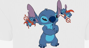 F4NT4STIC Shirt 'Disney Lilo And Stitch Little Devils' in Wit: voorkant