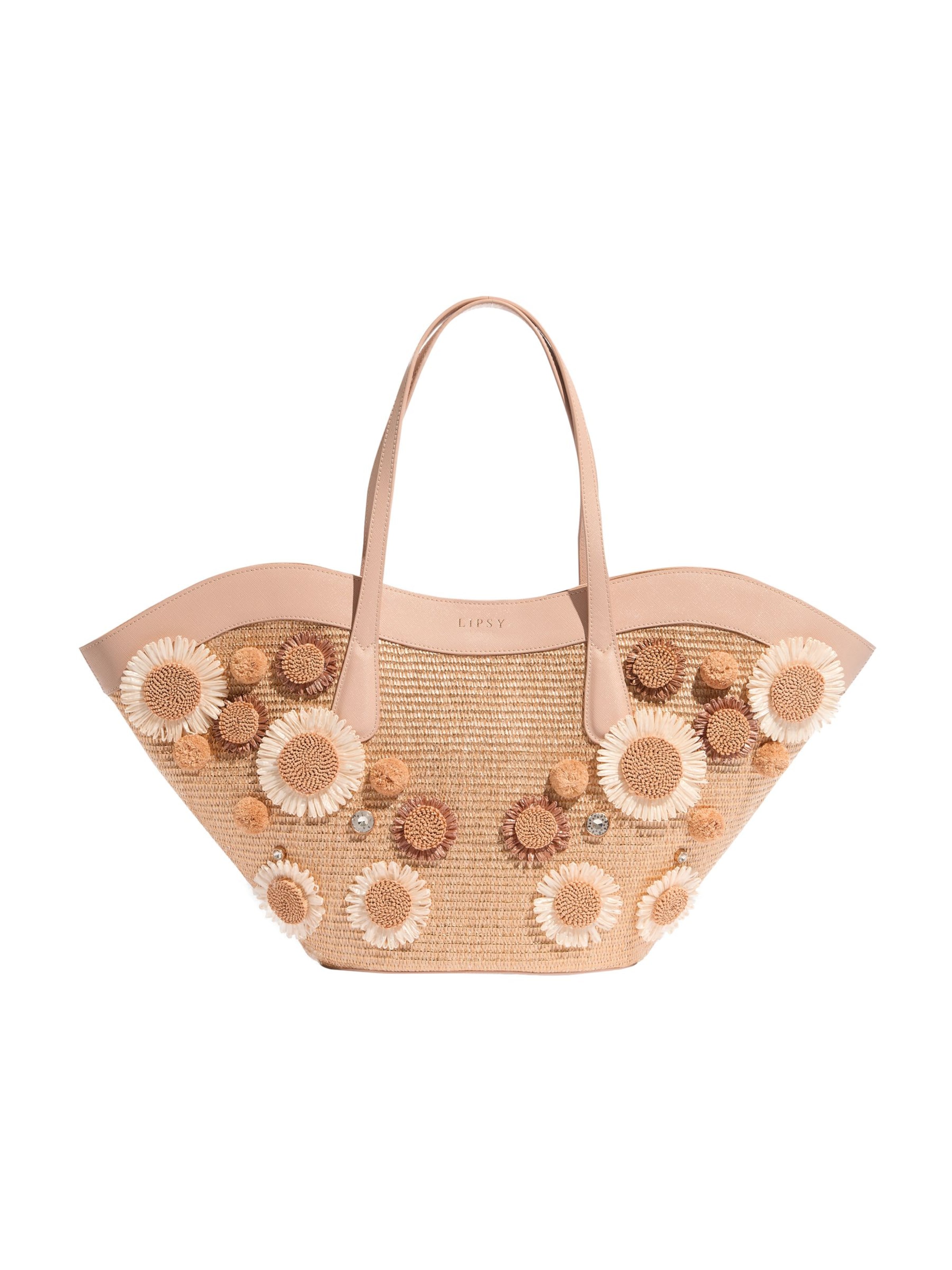 Sac de plage Lipsy en beige : devant