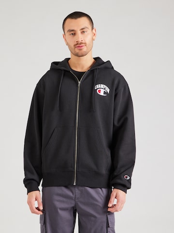 Champion Authentic Athletic Apparel Zip-Up Hoodie in Black: front