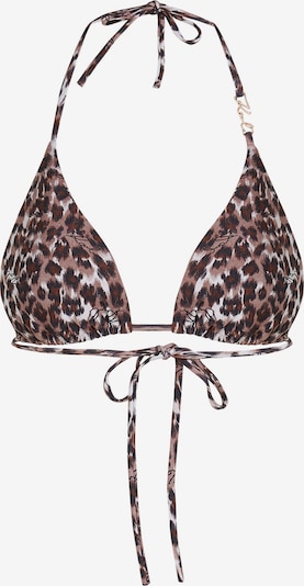 Bikinio viršutinė dalis iš Karl Lagerfeld, spalva – ruda / šviesiai ruda / balta, Prekių apžvalga