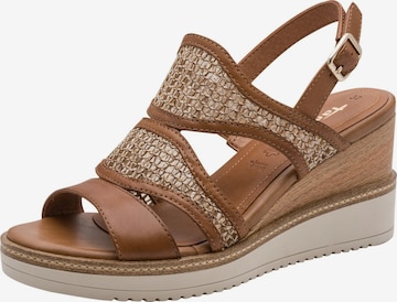Sandales Tamaris en marron : devant