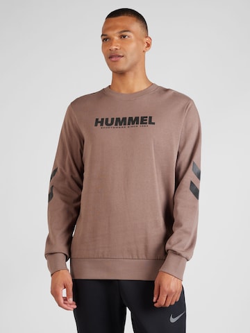 Hummel - Sweatshirt 'LEGACY' em castanho: frente