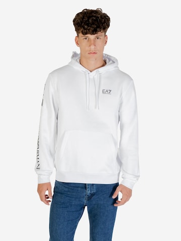 Felpa di EA7 Emporio Armani in bianco: frontale