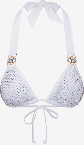 Moda Minx Triangel Bikinitop 'Private Island' in Wit: voorkant
