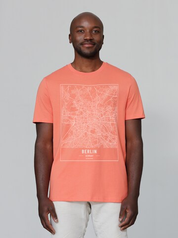 Watapparel Shirt ' City maps Berlin Landkarte ' in Oranje: voorkant