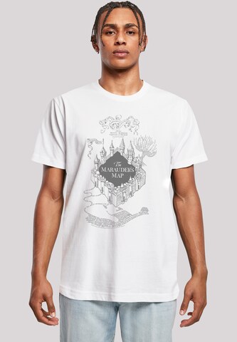 F4NT4STIC Shirt 'Harry Potter The Marauder's Map' in White: front