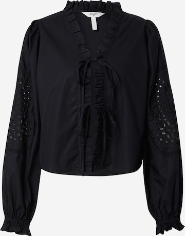 Camicia da donna 'BRODERA' di OBJECT in nero: frontale
