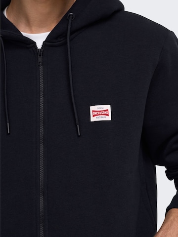 Giacca di felpa 'ONSCeres' di Only & Sons in blu