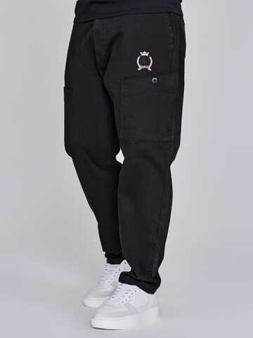 Loosefit Pantaloni cargo 'Smart' di SikSilk in nero: frontale