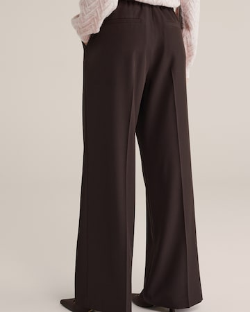 WE Fashion Wide Leg Bukser med fals i brun