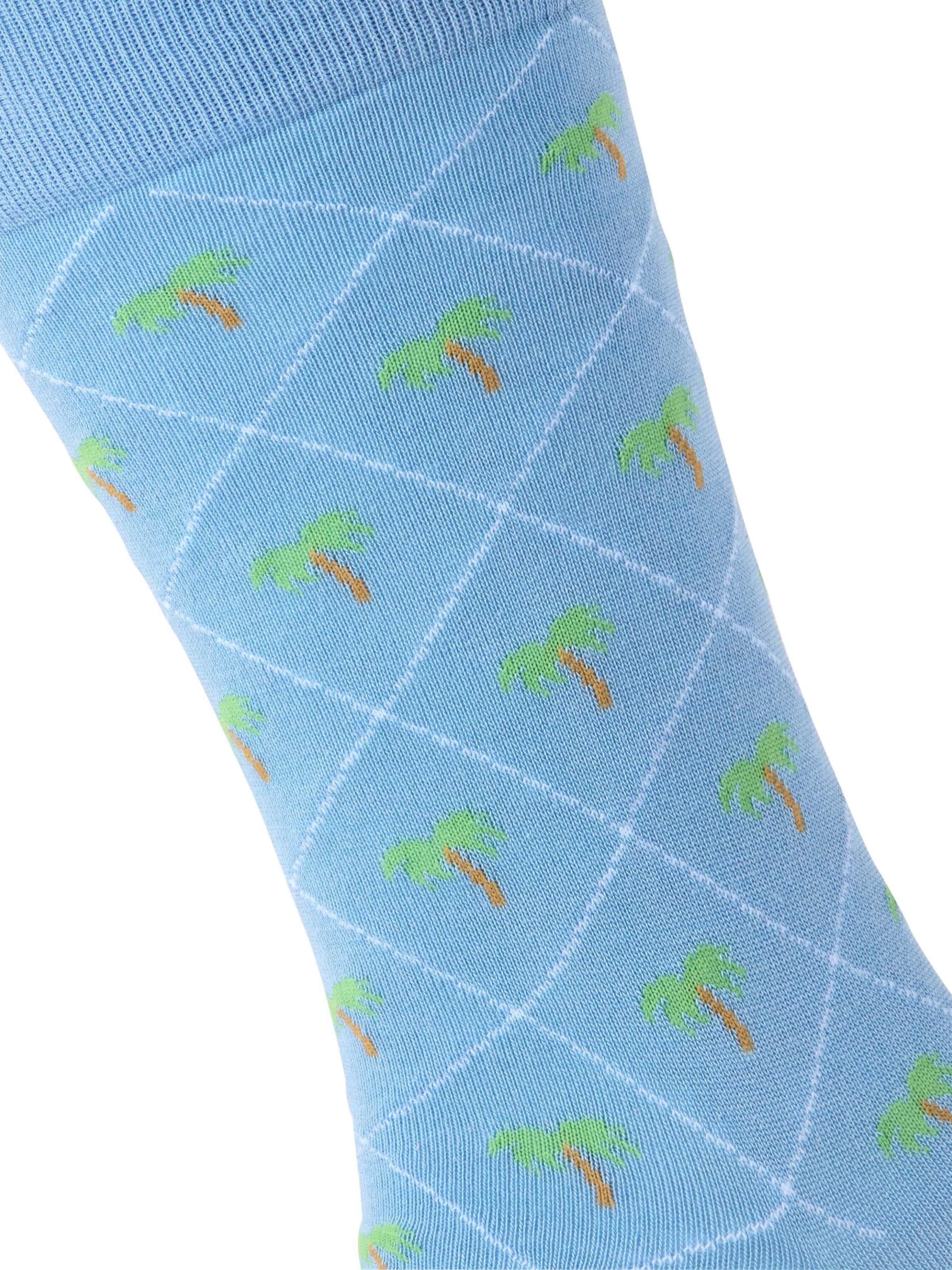 BURLINGTON Socks 'Palm Tree' in Blue