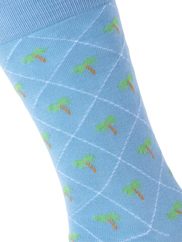 BURLINGTON Socks 'Palm Tree' in Blue