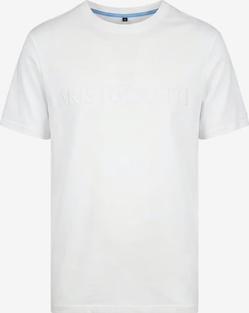 ARISTOCRATTI Тениска 'SIGNATURE White – Premium T-Shirt Made from Signature Cotton' в бяло: отпред