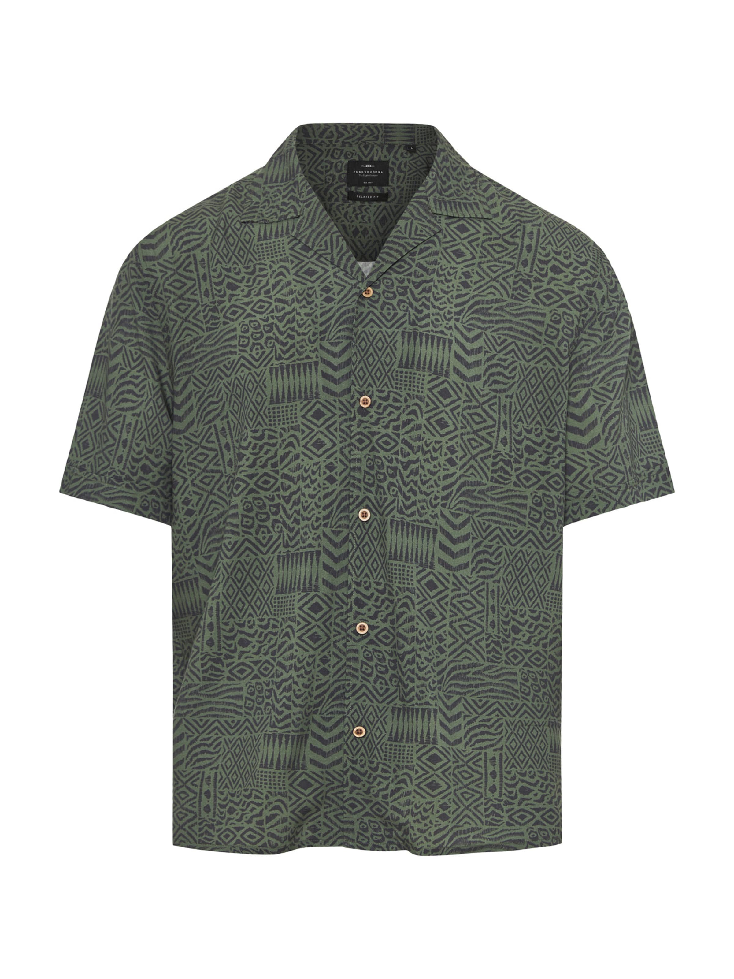 Funky Buddha Comfort Fit Πουκάμισο σε πράσινο: μπροστά