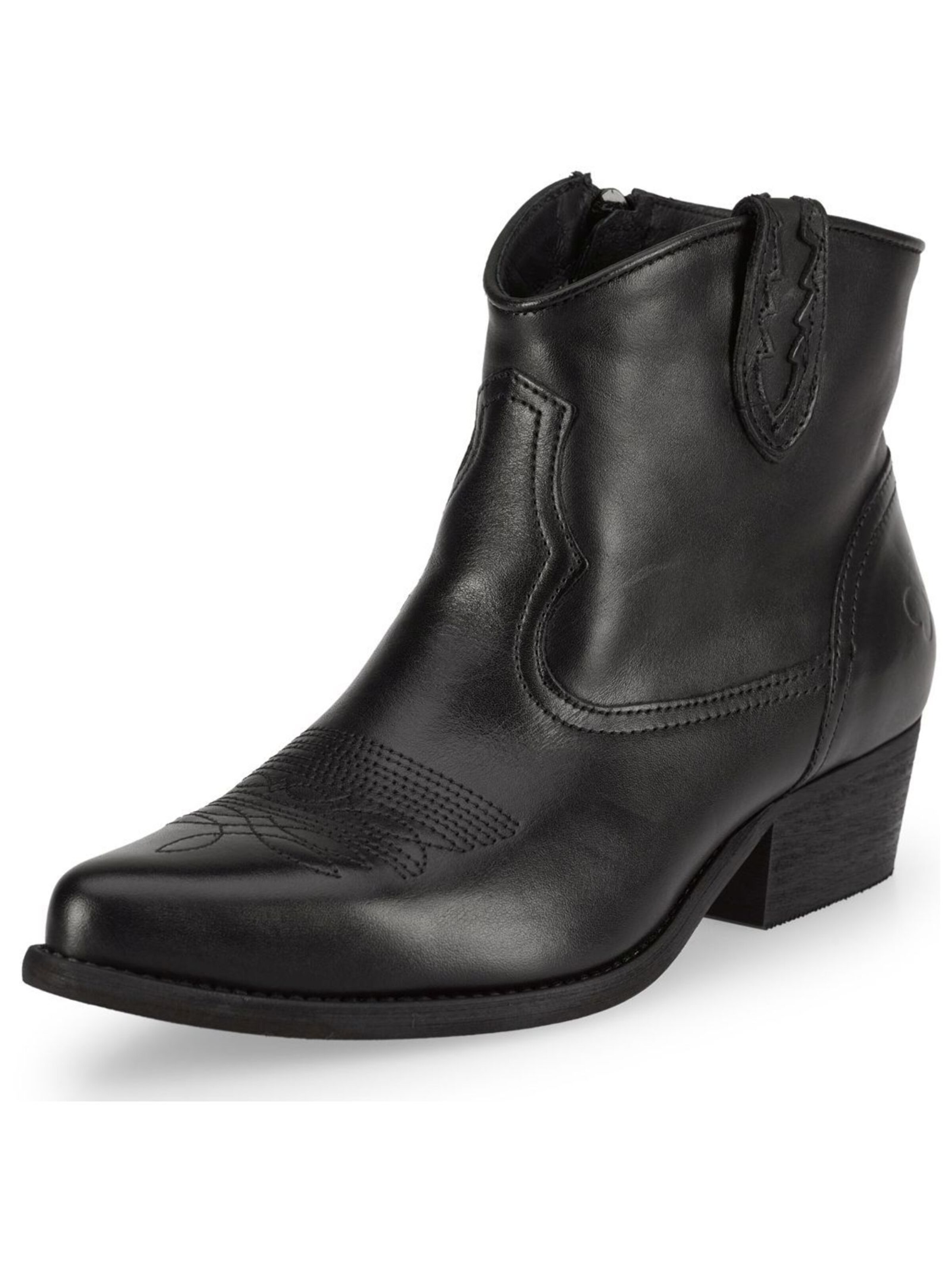 Felmini Wide Fit Cowboy Boots in Black: front
