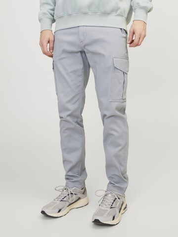 JACK & JONES Slimfit Cargobroek 'JJIMarco JJJoe' in Grijs: voorkant