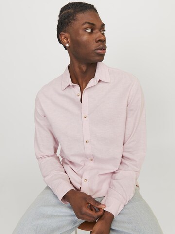 JACK & JONES Regular fit Button Up Shirt 'Summer' in Pink