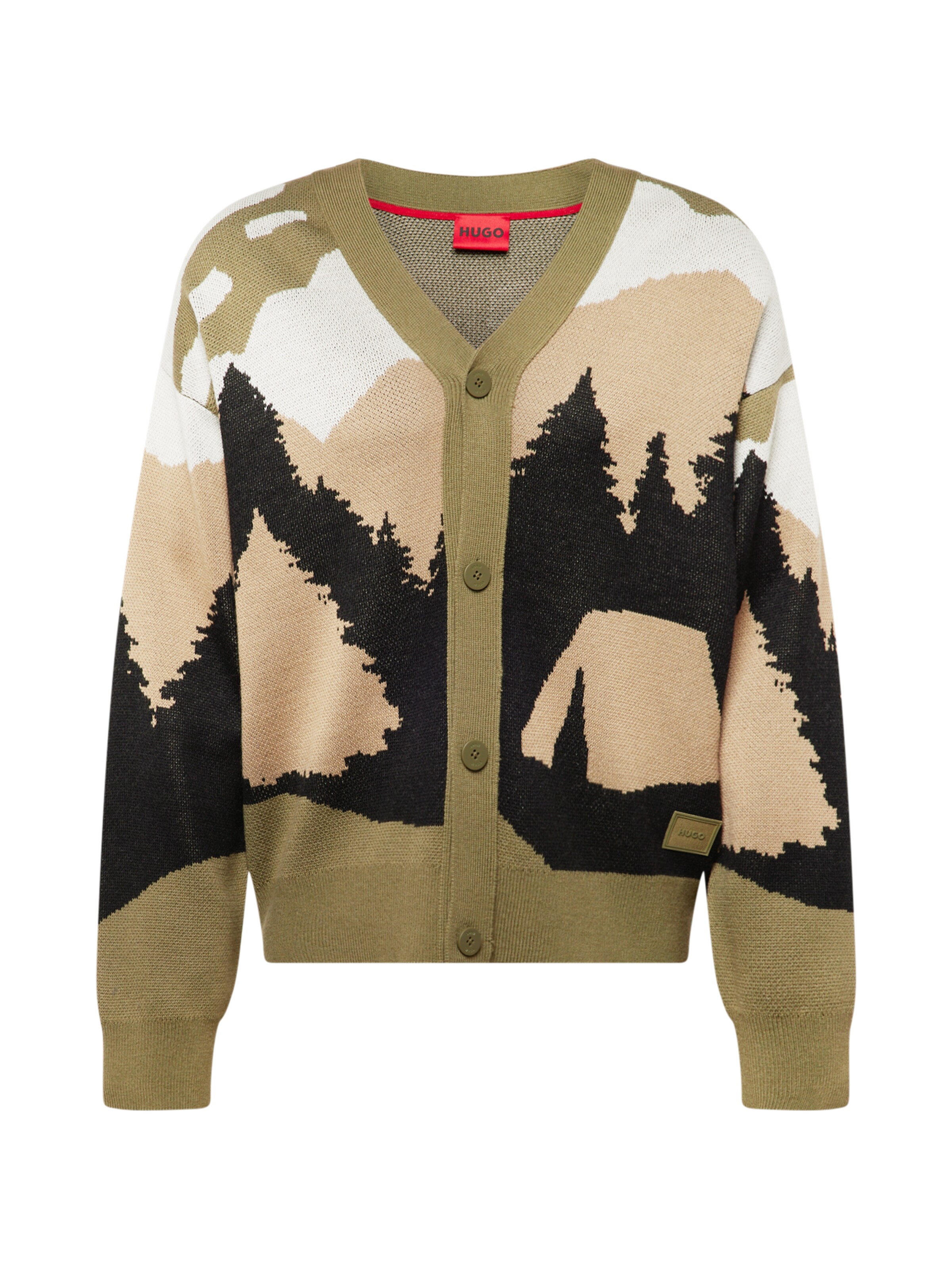 HUGO Strickjacke 'Sfest' in Grün: Vorderseite