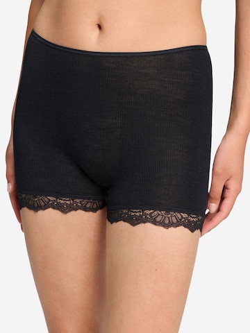 Hanro Broekje ' Woolen Lace ' in Zwart: voorkant