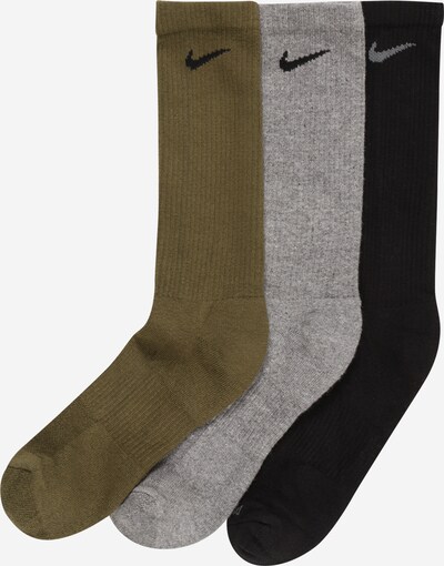 Șosete sport NIKE pe gri amestecat / oliv / negru, Vizualizare produs
