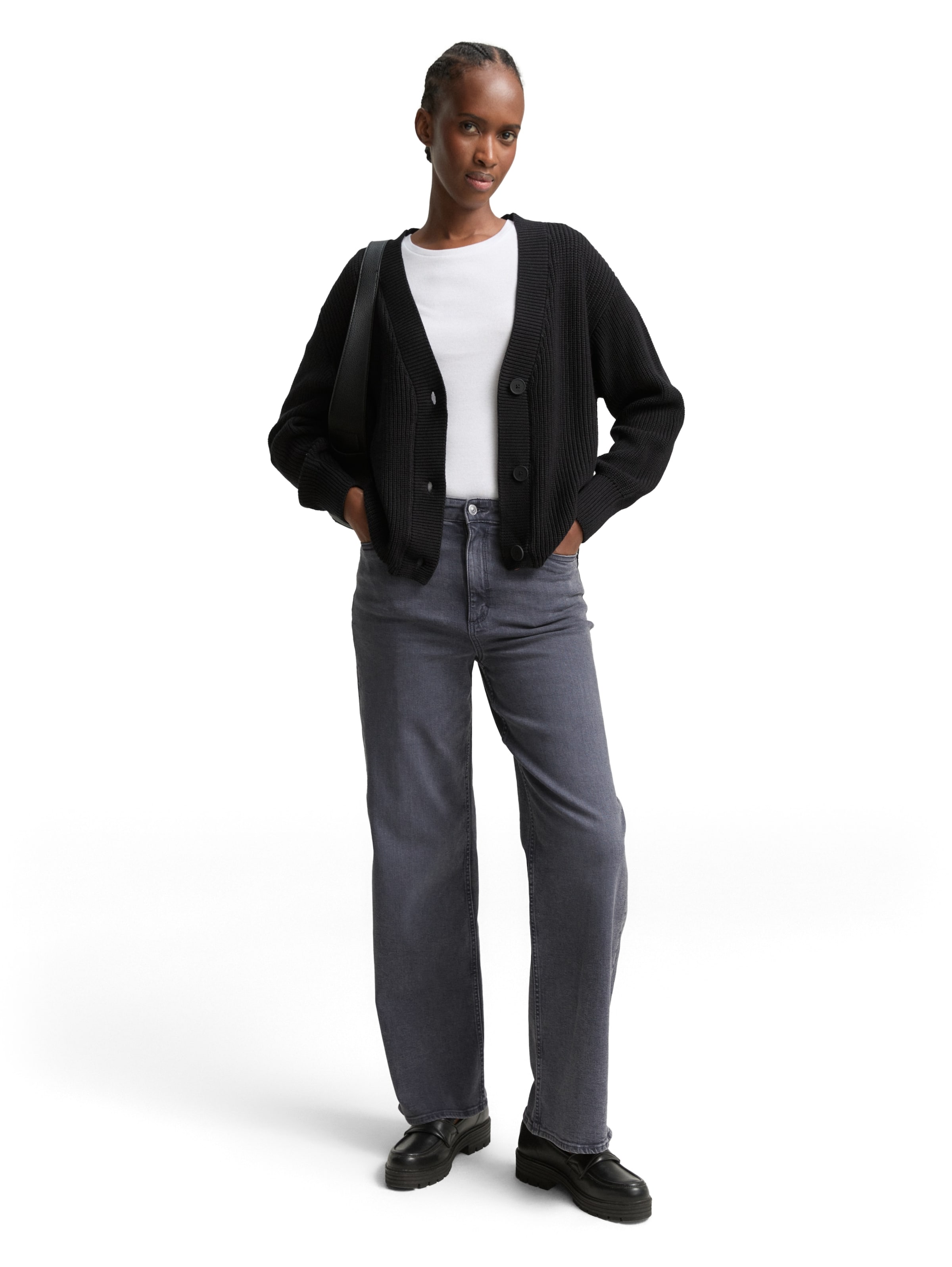 TOM TAILOR DENIM Wide leg Jeans 'LINOU' in Grey