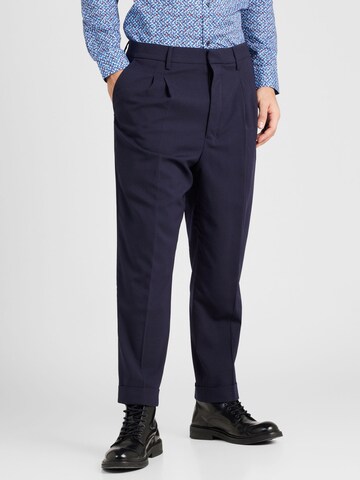 Studio Seidensticker Regular Pleat-Front Pants in Blue: front