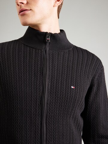 TOMMY HILFIGER Strickjacke 'Herringbone' in Schwarz