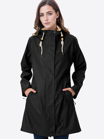 ATLASLAVA Outdoor Coat in Black: front