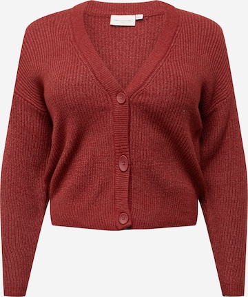 ONLY Carmakoma Knit Cardigan 'Esly' in Red: front