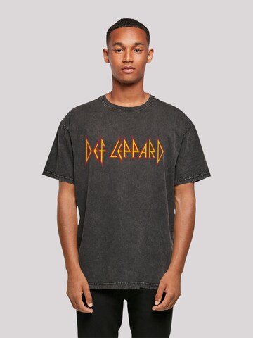 T-Shirt 'Def Leppard' F4NT4STIC en noir : devant