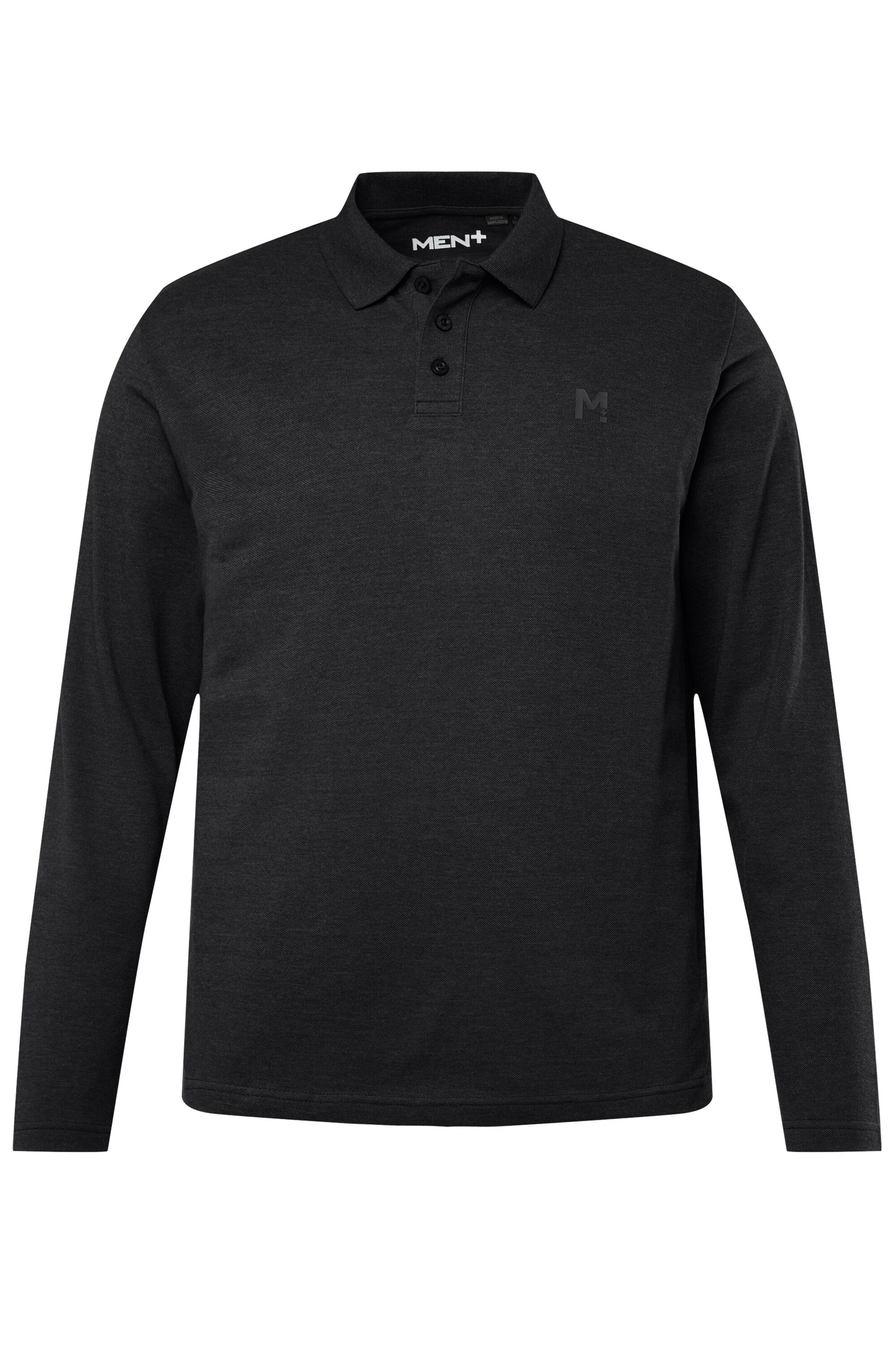 Men Plus Shirt in Zwart: voorkant