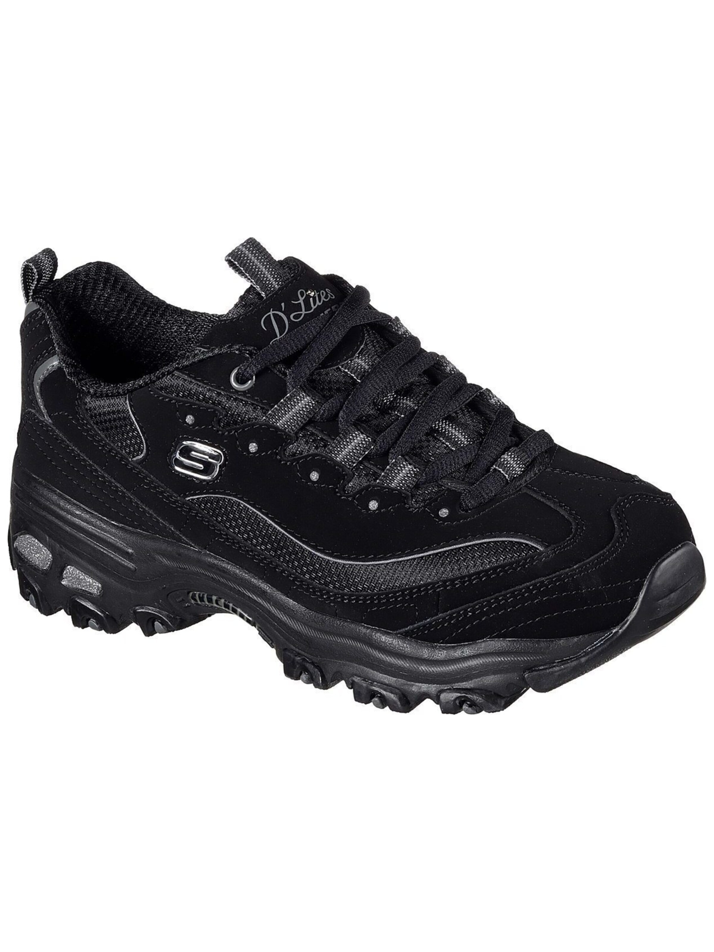 SKECHERS Sportschoen 'D'Lites Biggest Fan' in Zwart: voorkant