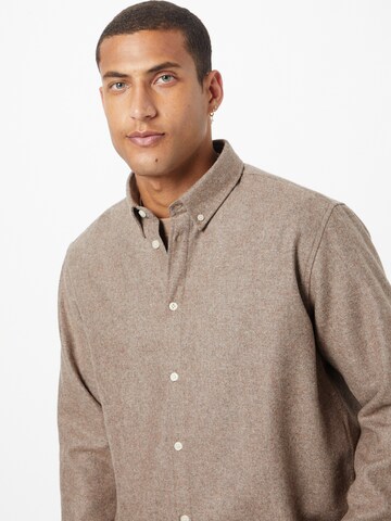 minimum Comfort fit Button Up Shirt 'Waynes 2.0' in Beige