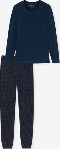 SCHIESSER Pyjama ' Comfort Essentials ' in Blauw: voorkant