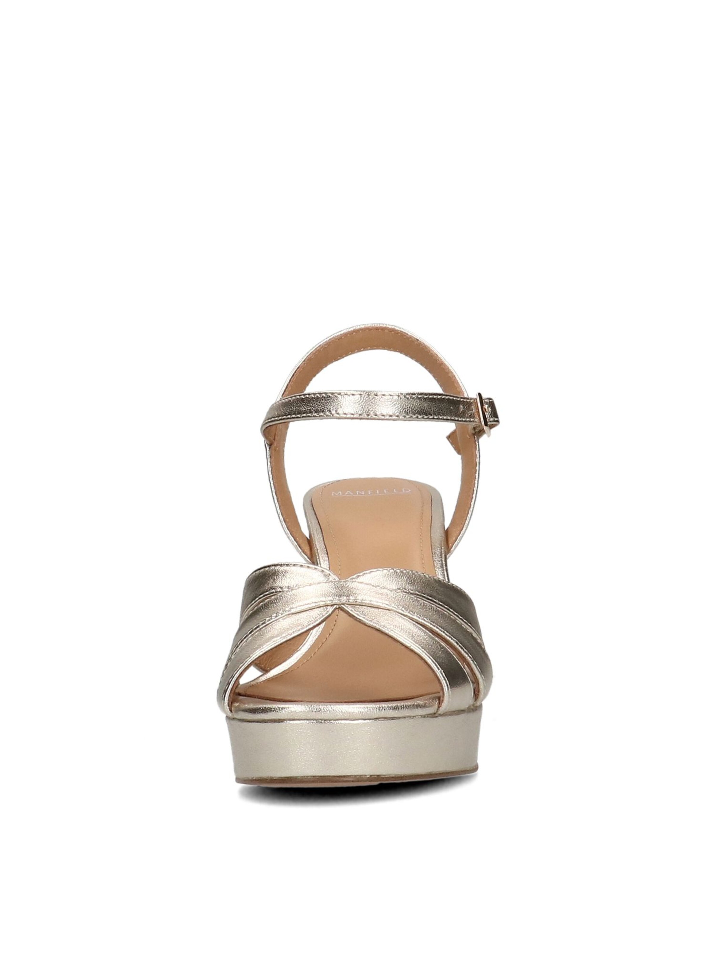 MANFIELD Sandalen met riem in Goud
