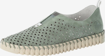 Rieker Classic Flats in Green: front
