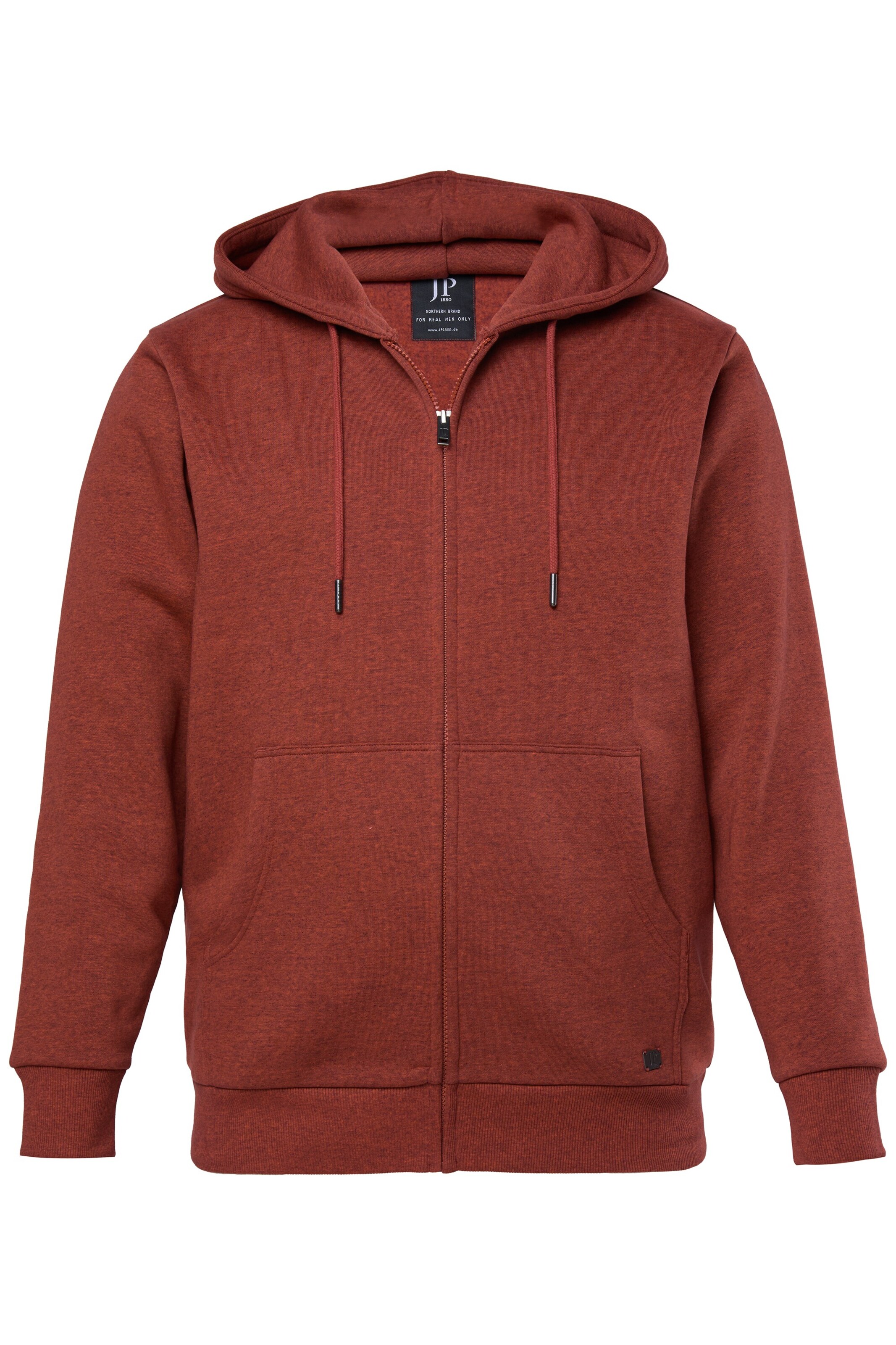 JP1880 Sweatjacke in Braun: Vorderseite