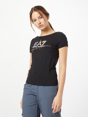 Tricou de la EA7 Emporio Armani pe negru: față