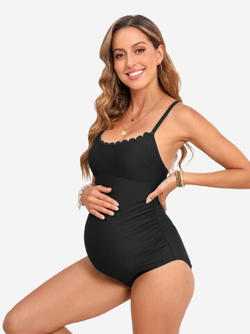 Cupshe Bustier Badeanzug in Schwarz